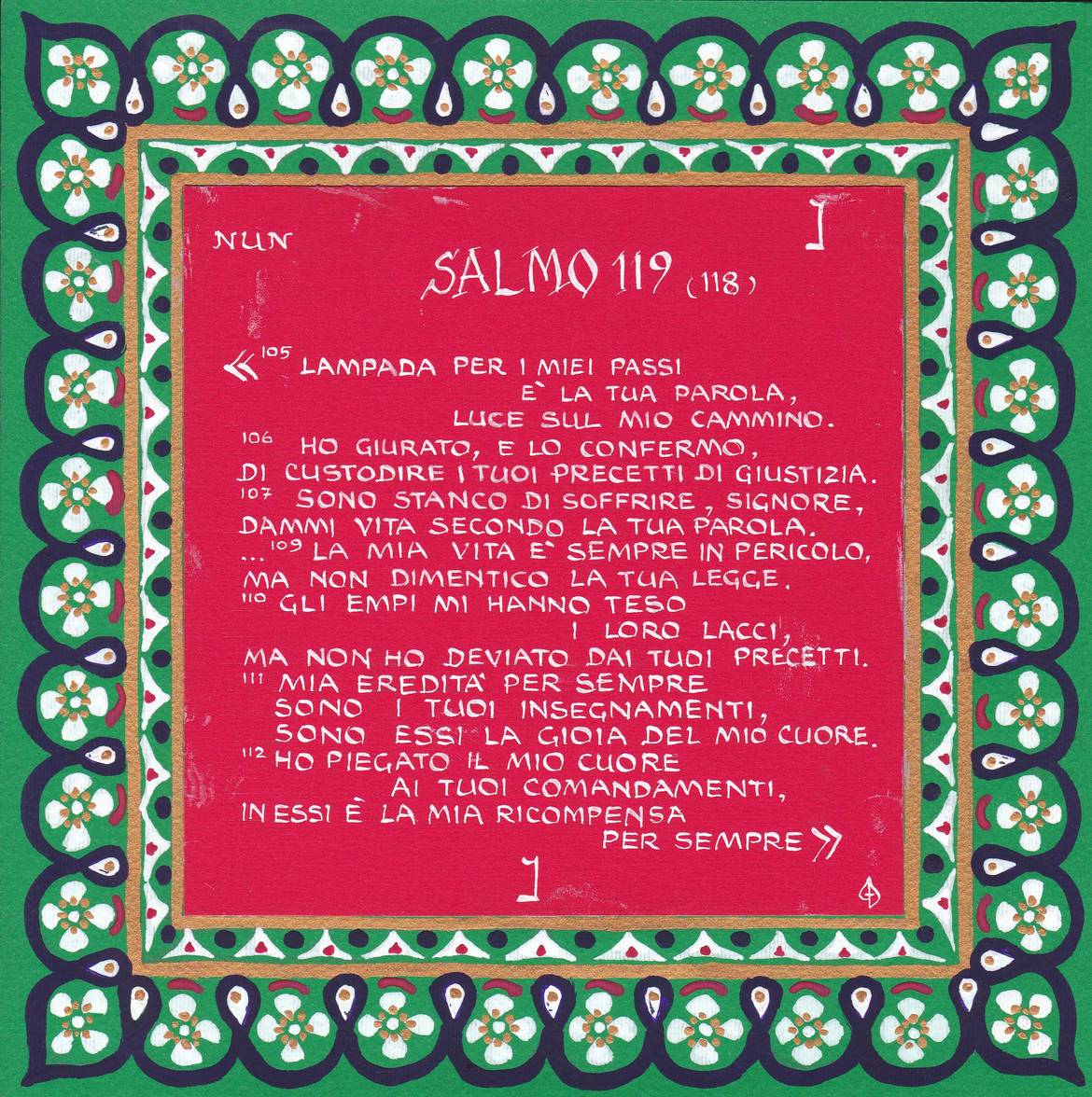 Salmo 119, 105112 Nun Lampada per